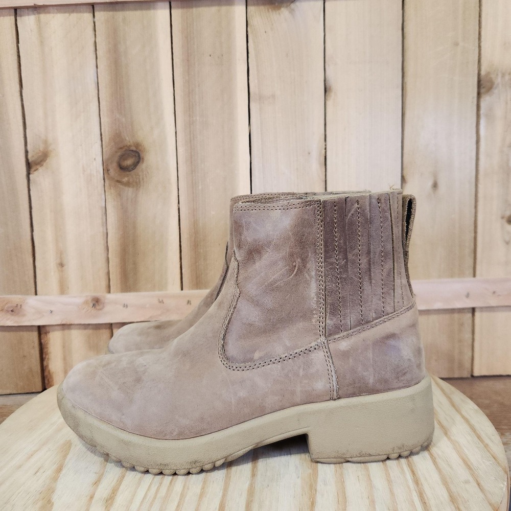 Twisted X 6" Platform Boots Womens 8 Brown Leather Ankle Pull On Casual Booties